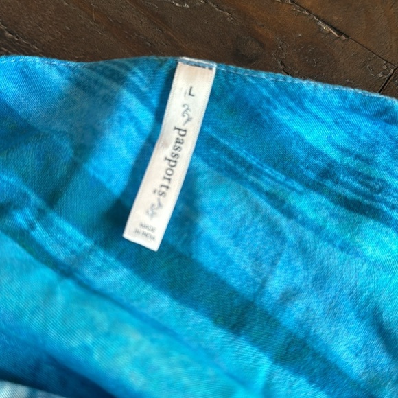 PASSPORTS Size Large beautiful Tropical Poncho Style Blouse Top - Picture 4 of 5